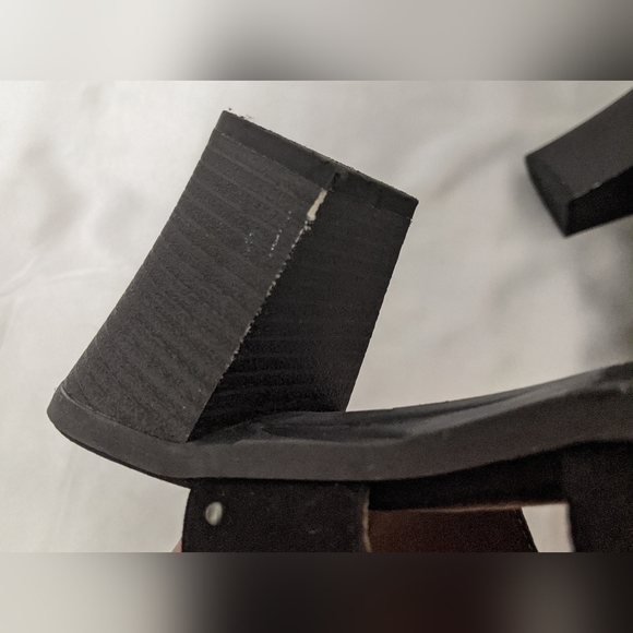 SO Womens Catfish Block Heeled Ankle Strap Sandals Studded Sz 8 Black Whimsigoth - Picture 7 of 10